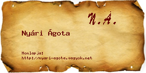 Nyári Ágota névjegykártya